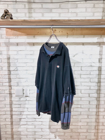 "Champion" Old TEE Fabric Polo Shirt