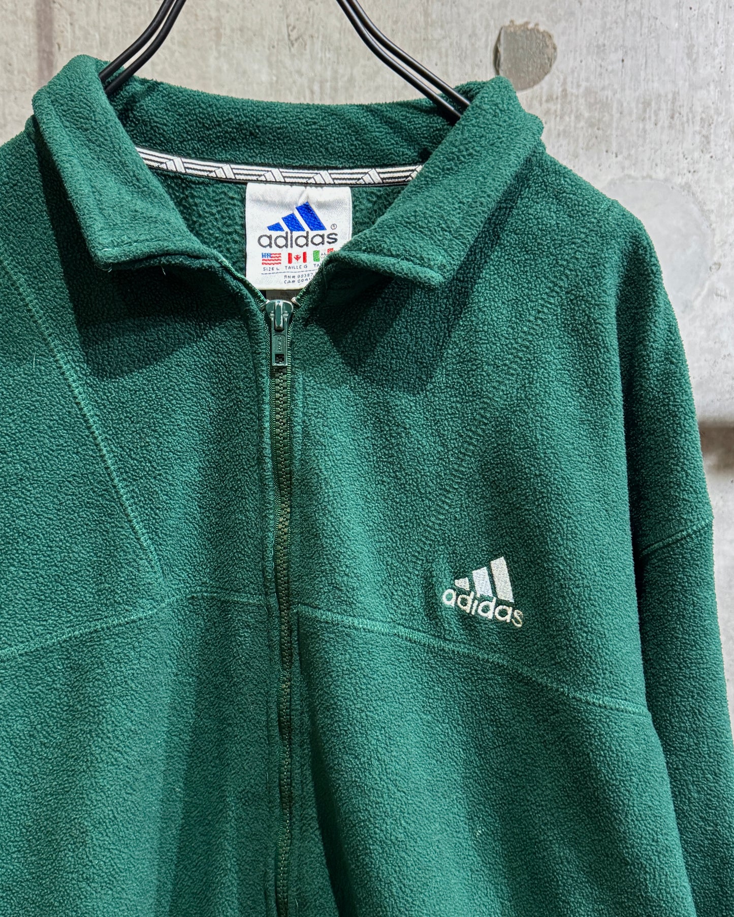 Old Adidas Forest Green Fleece Jacket