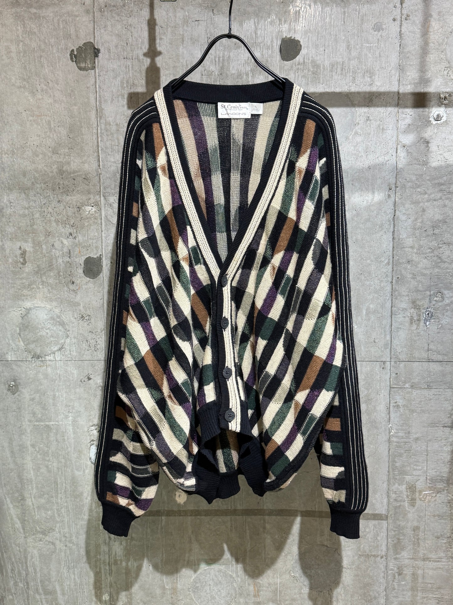 Old St. Croix Geometric Pattern Cardigan