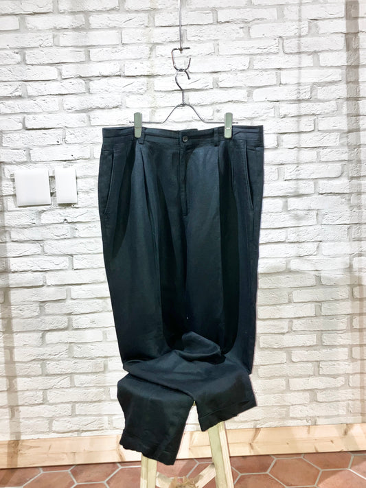 "claiborne" 00s Linen&Rayon Wide Slacks