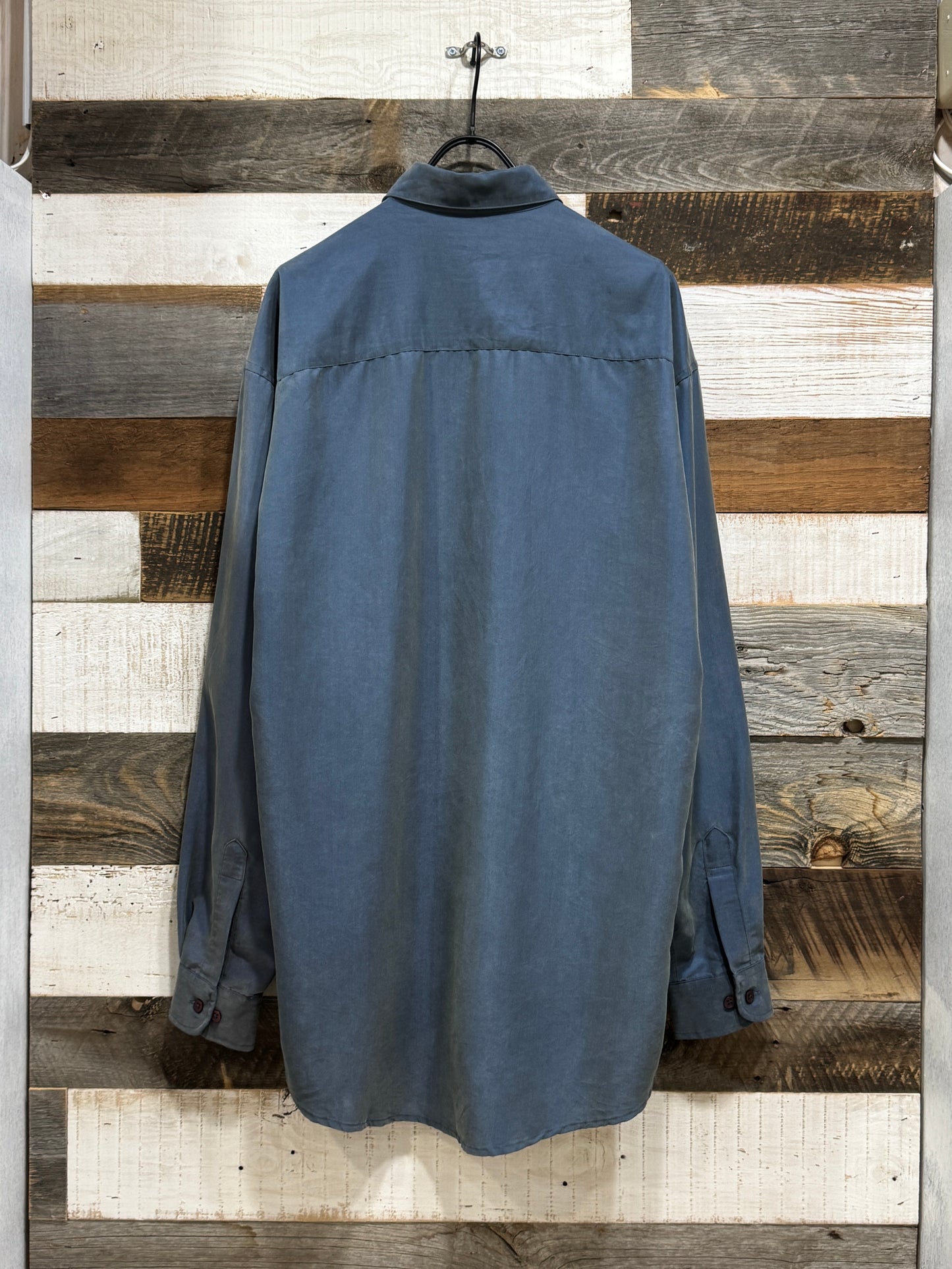 Smoke Blue Drape Shirt