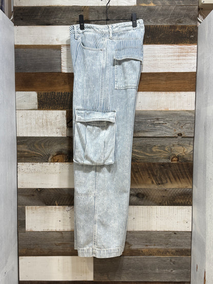 10s Hickory Striped Wide Leg Cargos