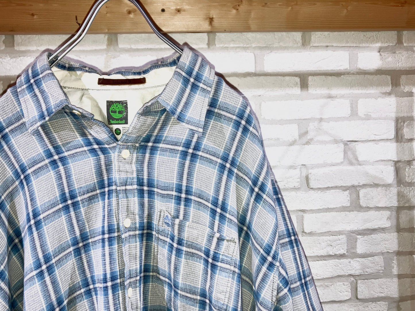 "TIMBERLAND" 00s Check Linen&Cotton Shirt