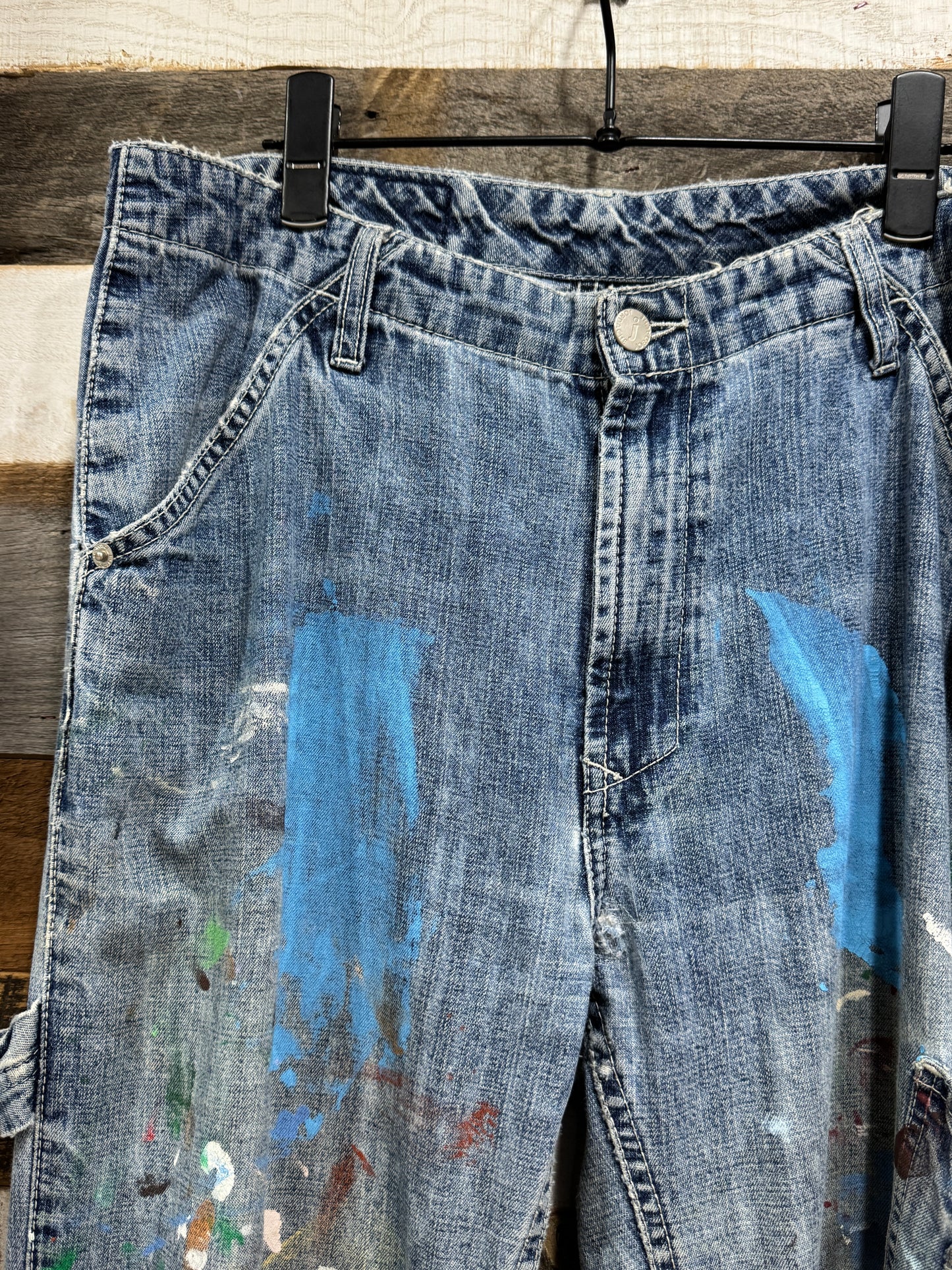 Rare Jordache Vintage Painted Flare Denim  Pants