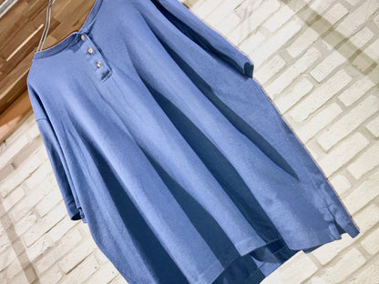 "LANDS'END" Old Henley Neck Tee