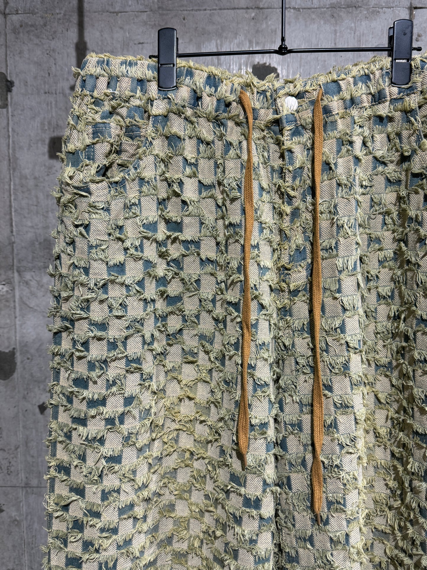 checker board jacquard pants