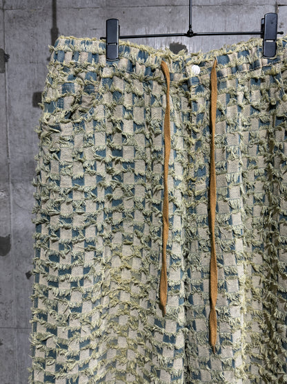 checker board jacquard pants