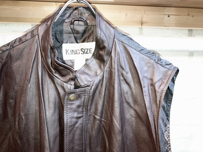 "KING SIZE" Old Oversized Leather Vest