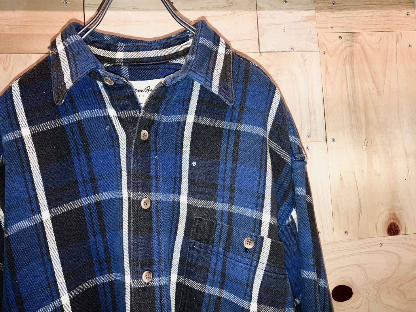 "Eddie Bauer" Old Heavy Flannel Check Shirt