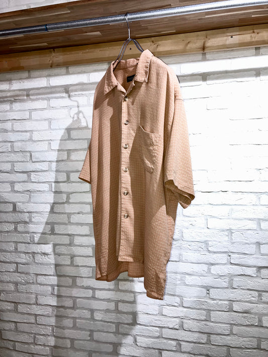 "VAN HEUSEN" Old Open Collar Check Shirt
