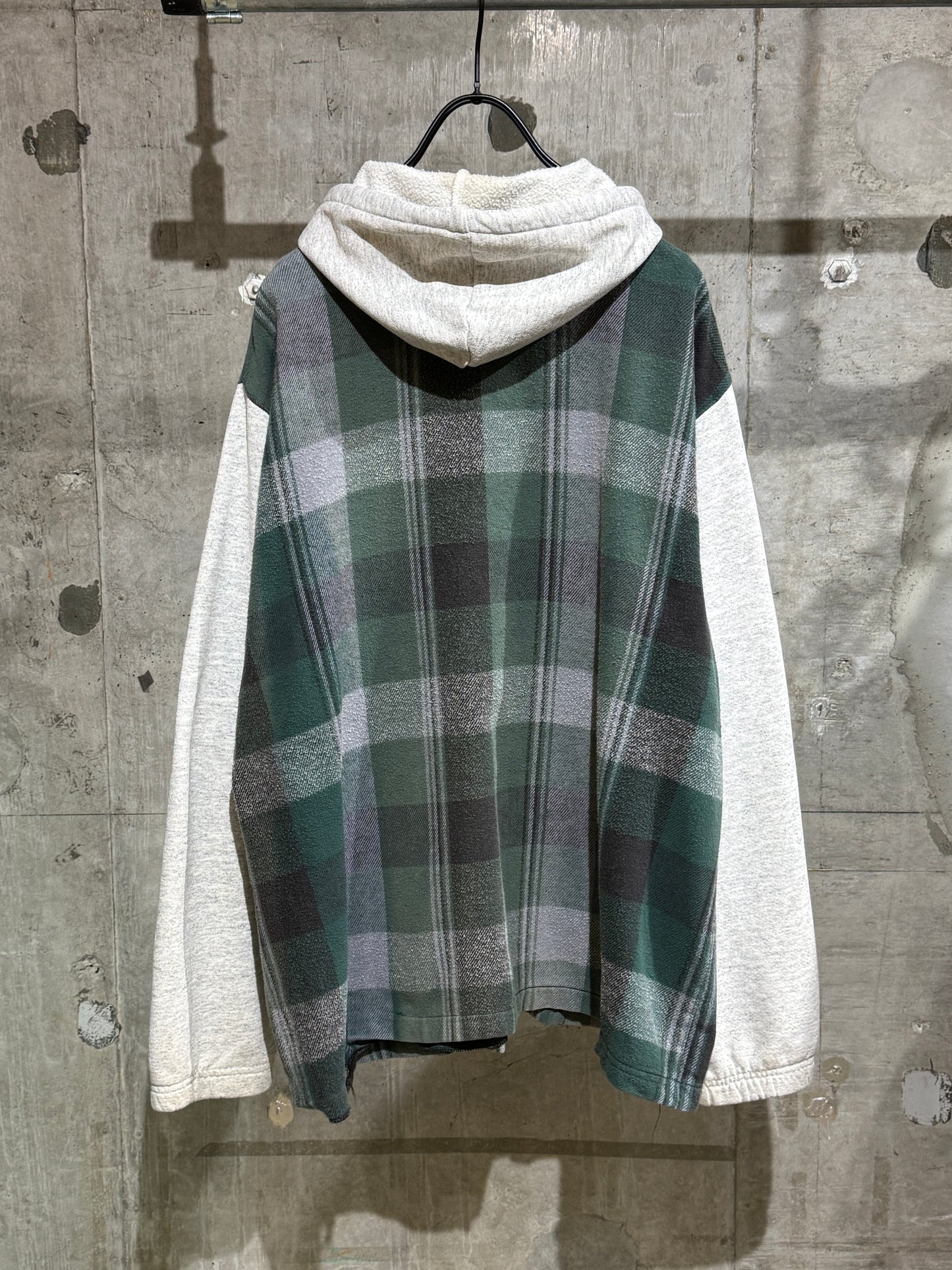 90's Surf Style Flannel Plaid Hoodie