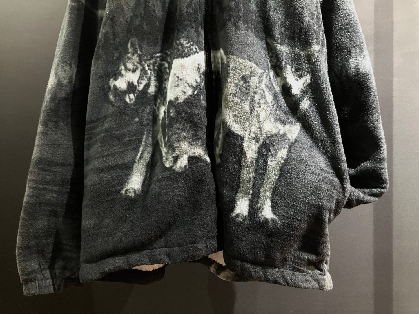 00s Oversized Design Fleece Hoodie JKT