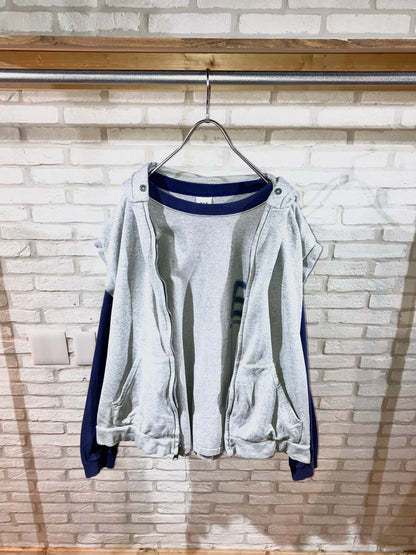 Old Double Fice Zip Hoodie Vest