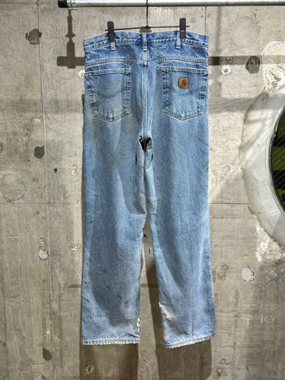 Carhartt Flannel Plaid Lined Denim Pants