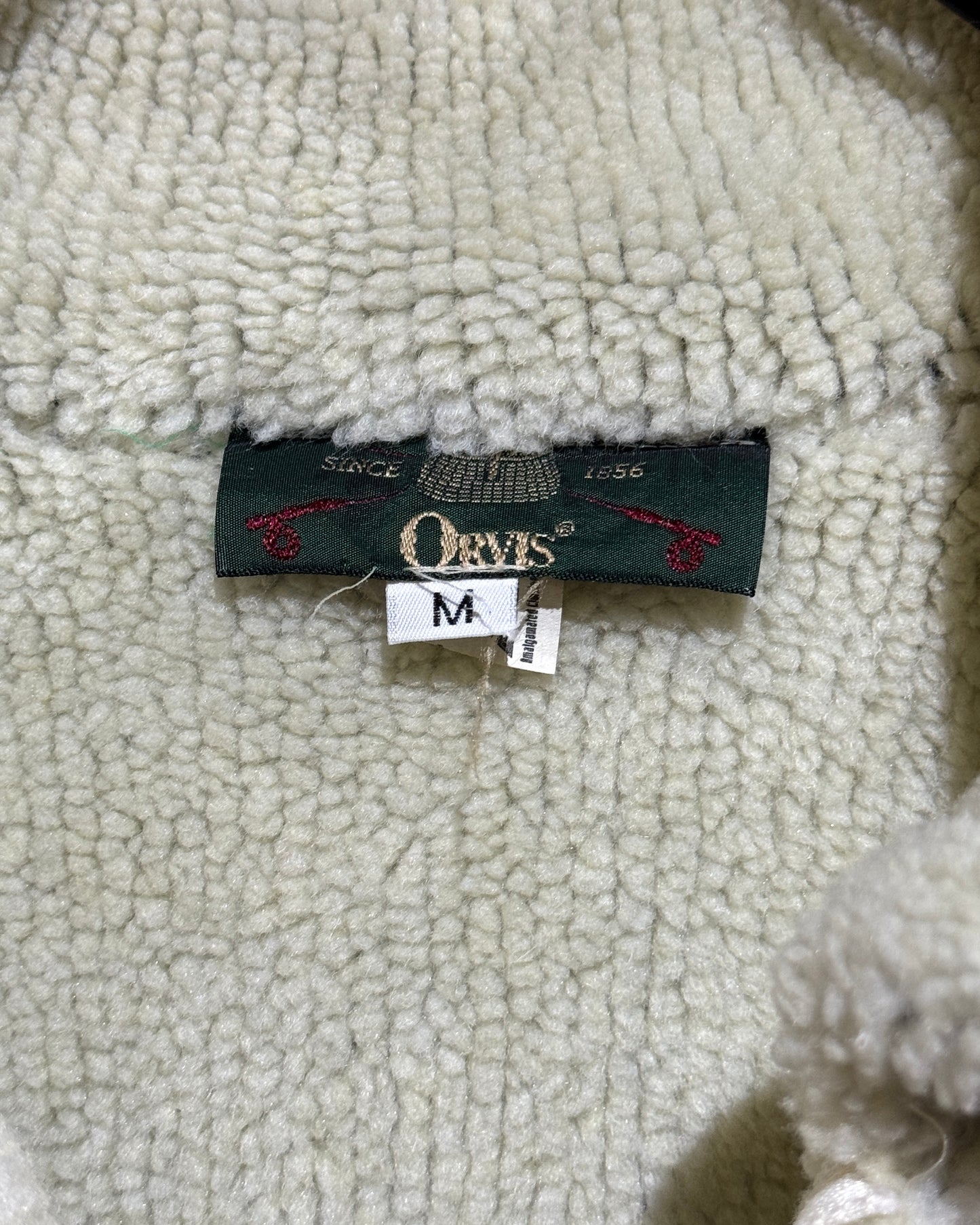 Vintage ORVIS Boa Trim Knit Zip-up Coat