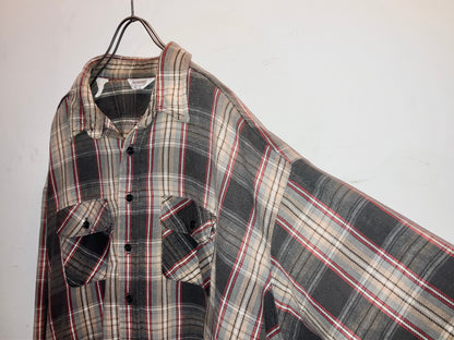"FIVE BROTHER" Old Super Wide Heavy Flannel Check Shirt