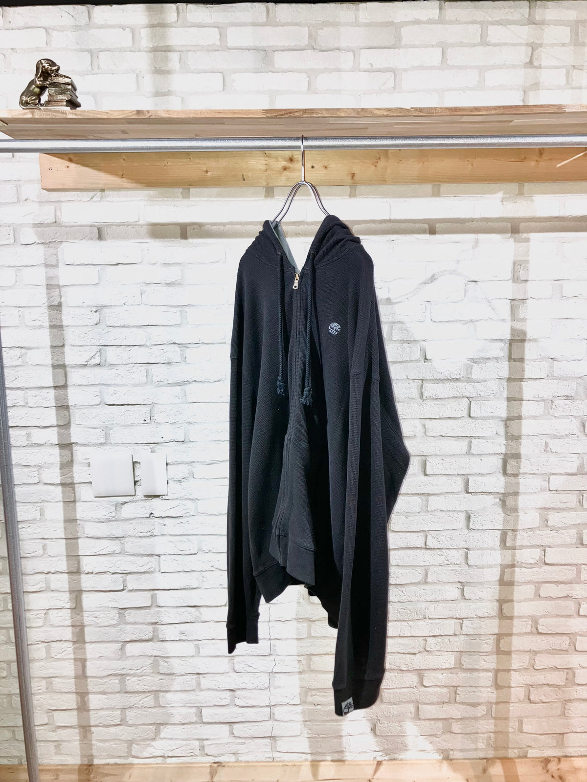 "Timberland" Old Oversized Themal Zip Hoodie