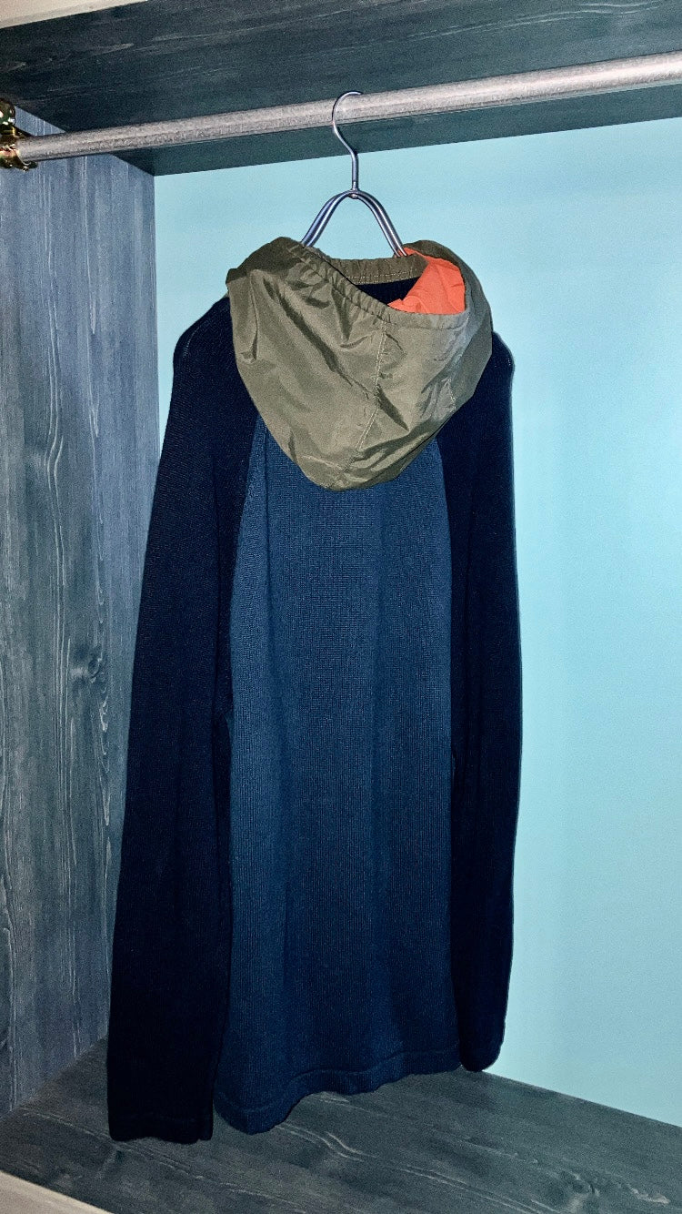 00s Hoodie Docking Design Knit