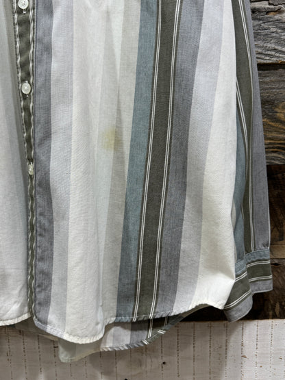 Old Perry Ellis Striped Cotton Shirt