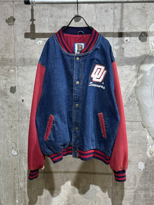 Vintage Denim Varsity Jacket