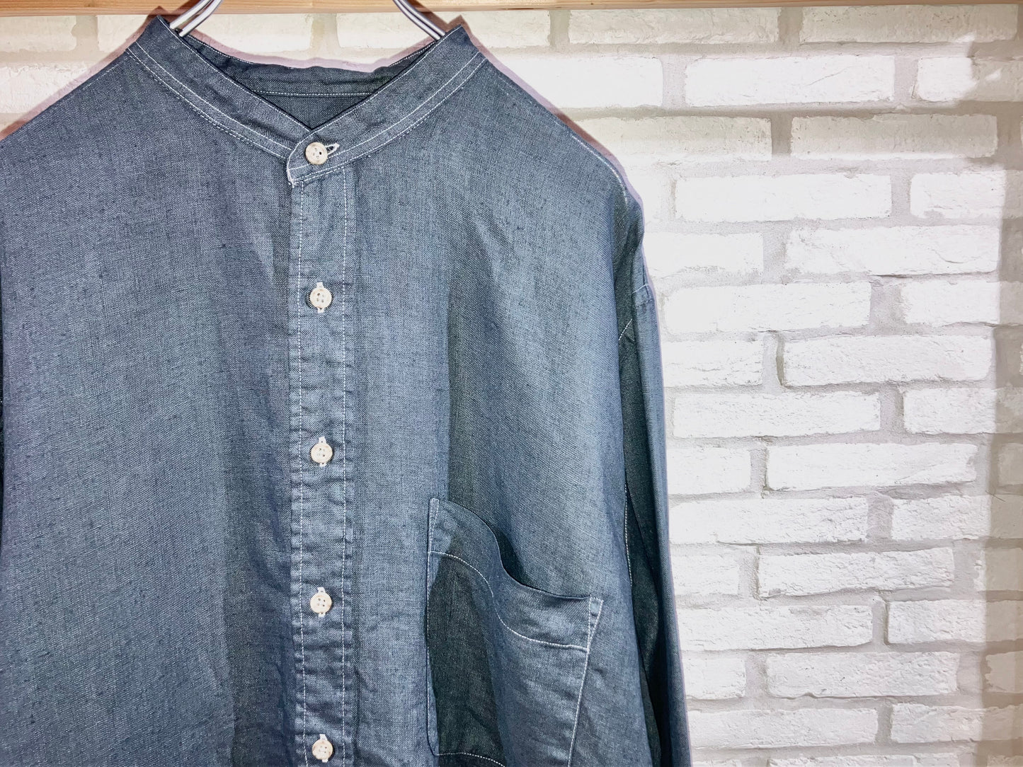 "Eddie Bauer" 00s Garment Dye Linen Shirt