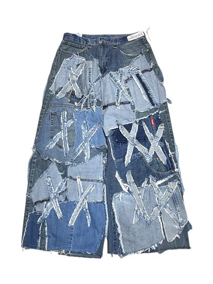 Remake baggy denim pants