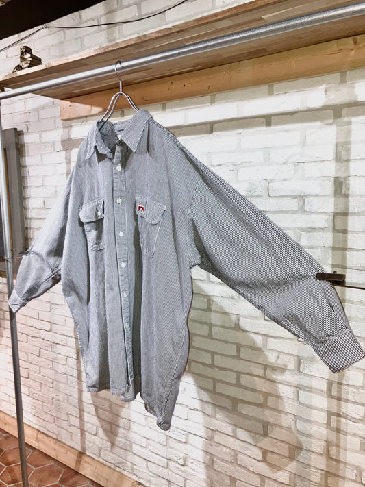 "BEN DAVIS" 10s Oversized Hickory Work Shirt