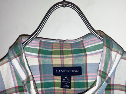 "LANDS'END" Old Check Shirt