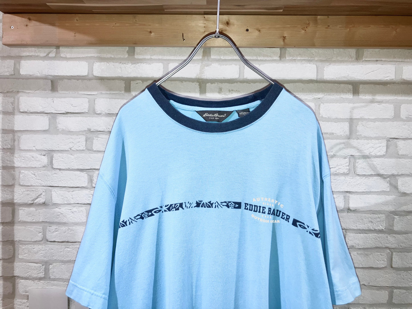 "Eddie Bauer" 00s Printed Ringer Tee