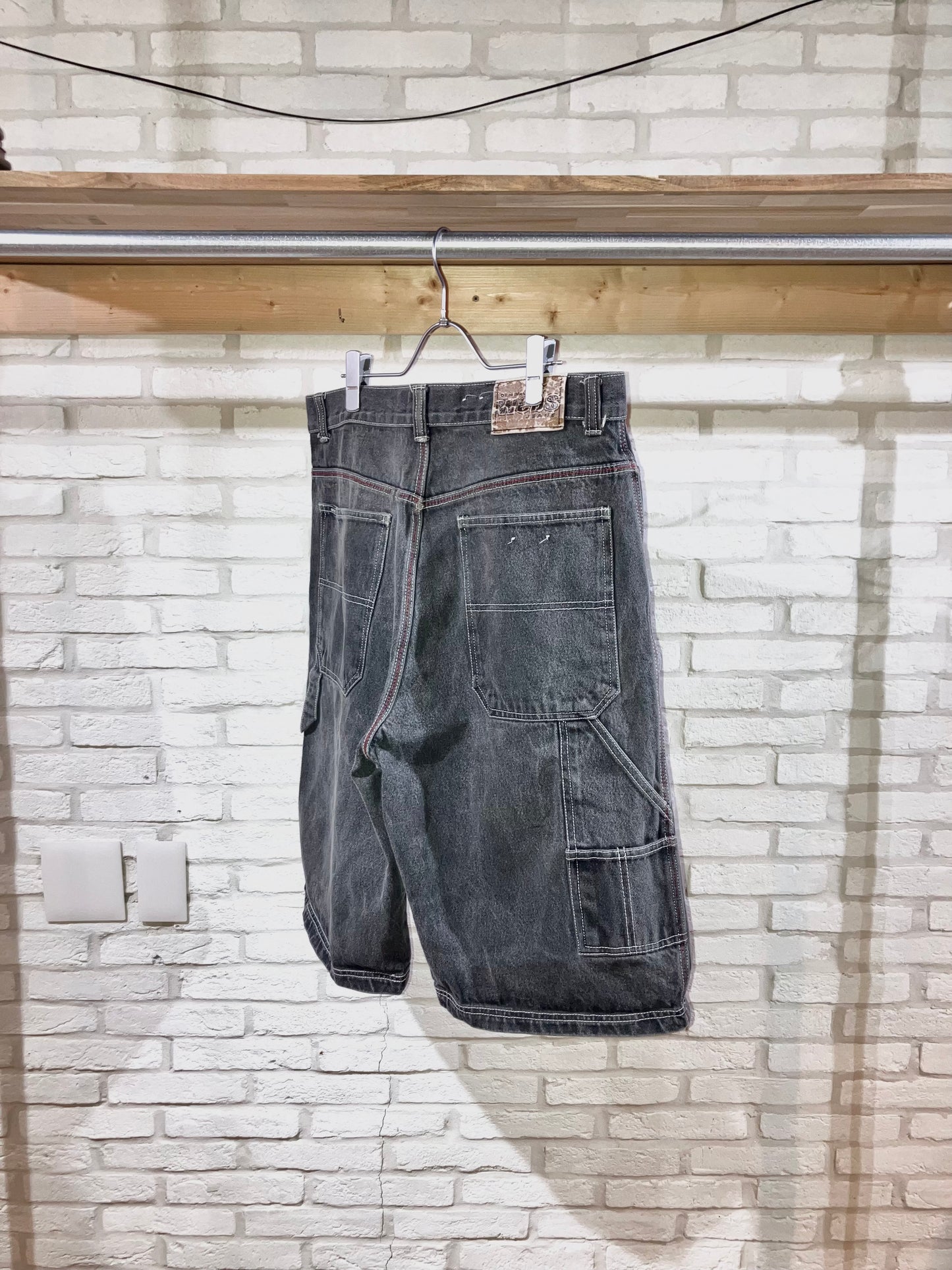 Old Denim Painter Wide Shorts