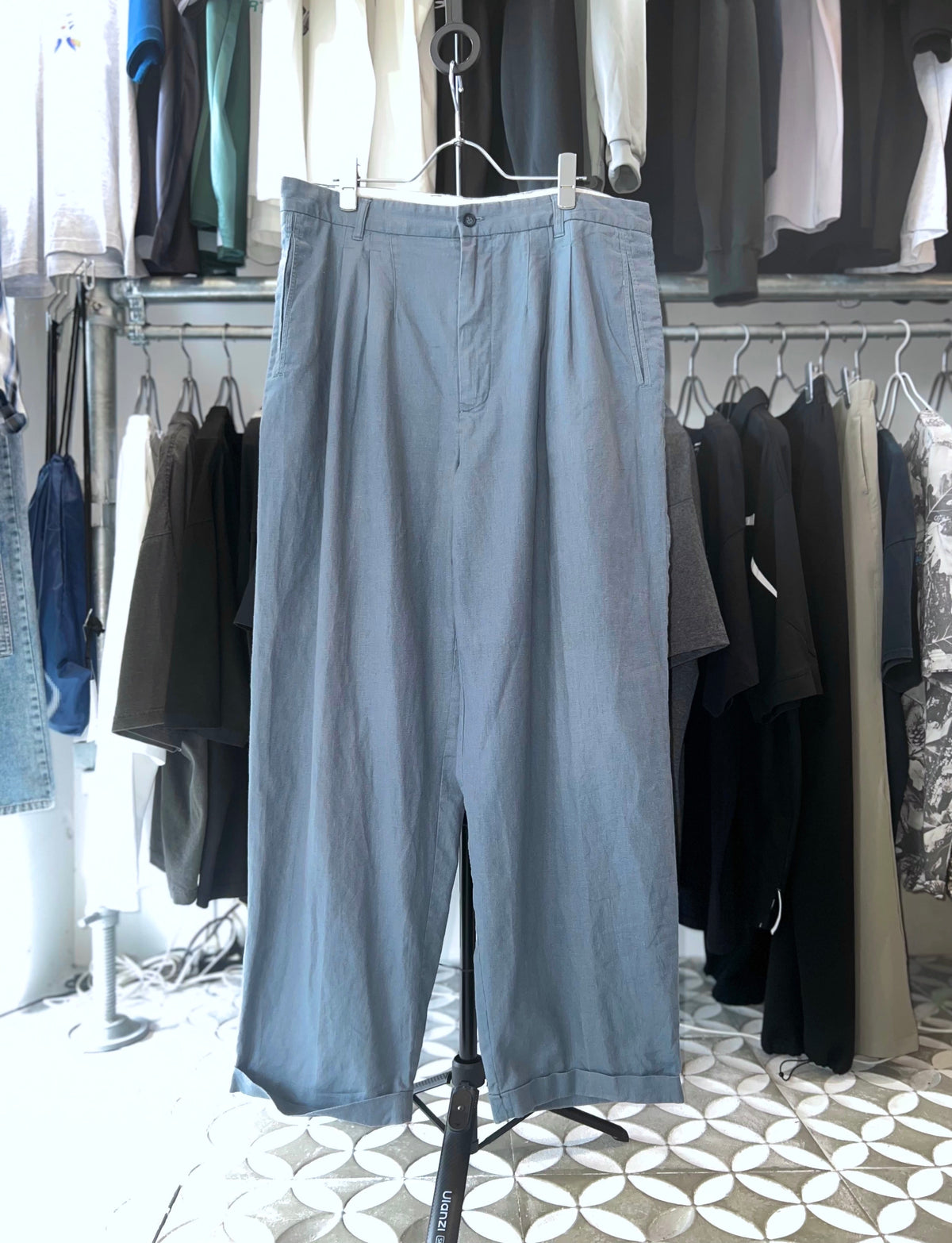 Old Linen mix Loose Wide Trousers