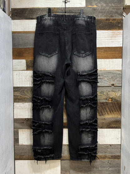 Multi-Layer Ripped Denim Pants