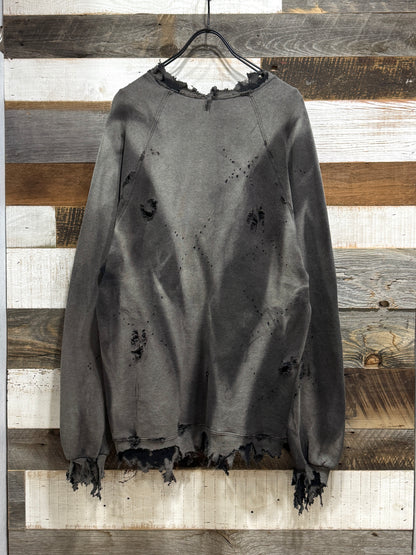 00s Vintage Bleach Washed Destroyed Sweatshirt