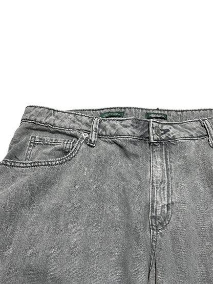 Grey Wide Denim Cargo pants