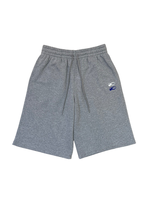 DOUBLE LOGO SWEAT HALF PANTS (GRAY)