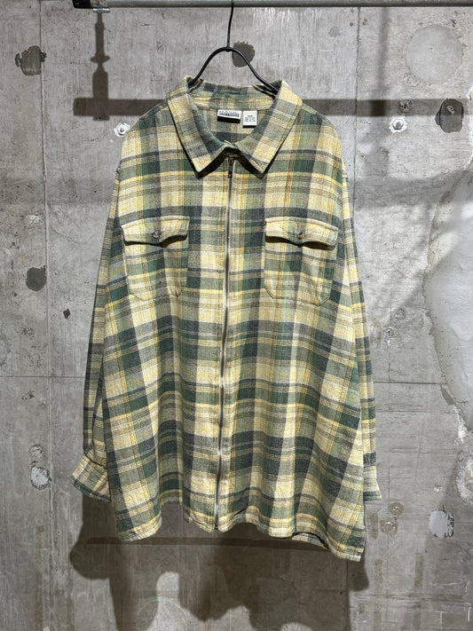00s Vintage Zip-up Plaid Shirt