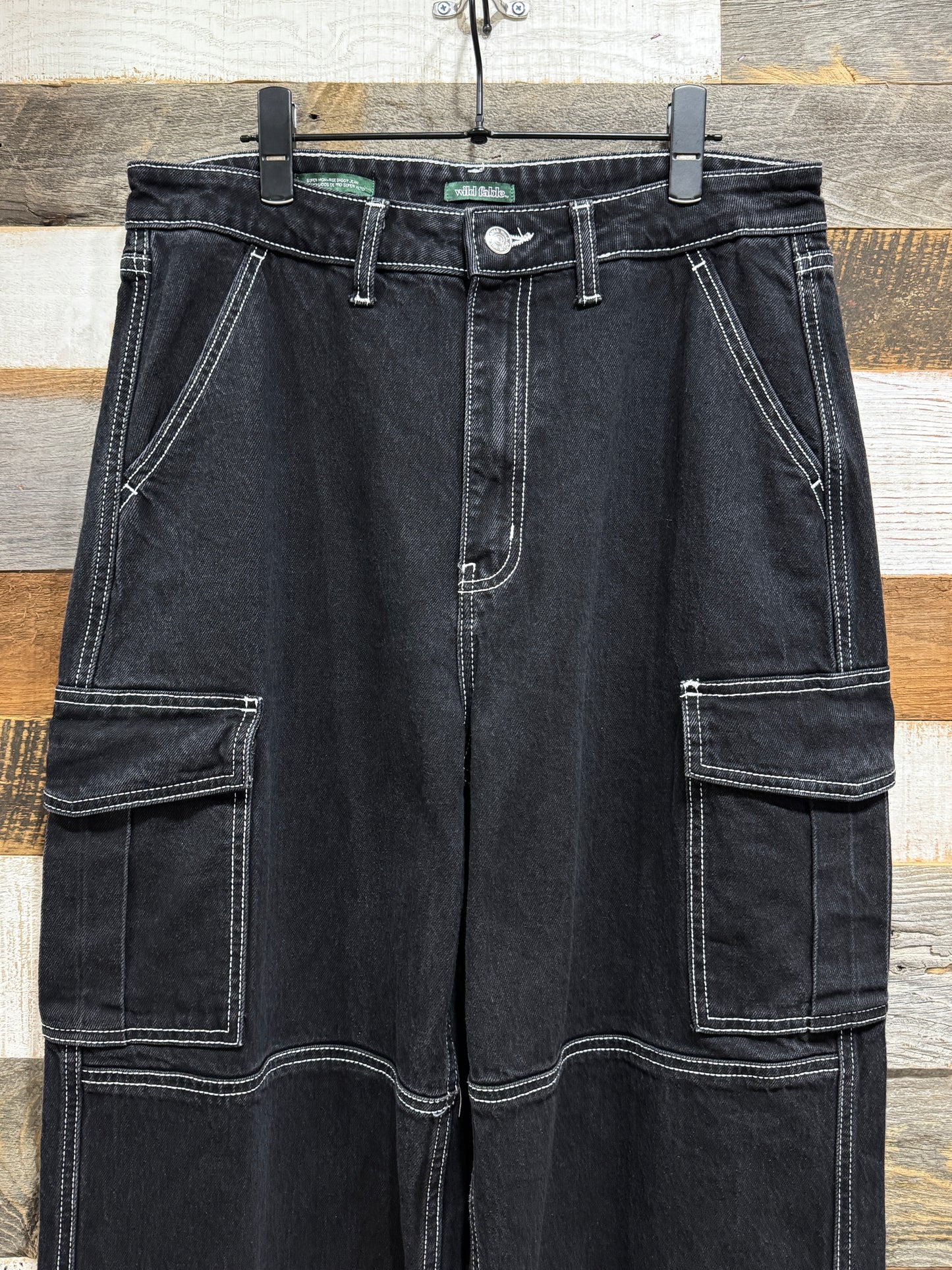 10s Wide Denim Cargo Pants
