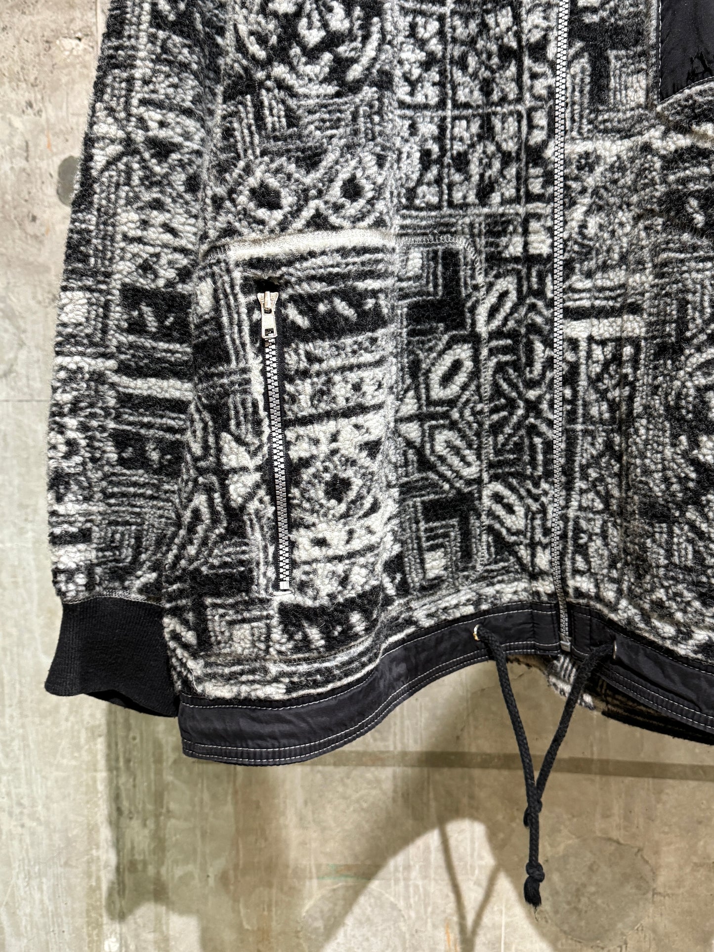 Luhta Sport Patchwork Pattern Boa Fleece Zip-up Jacket