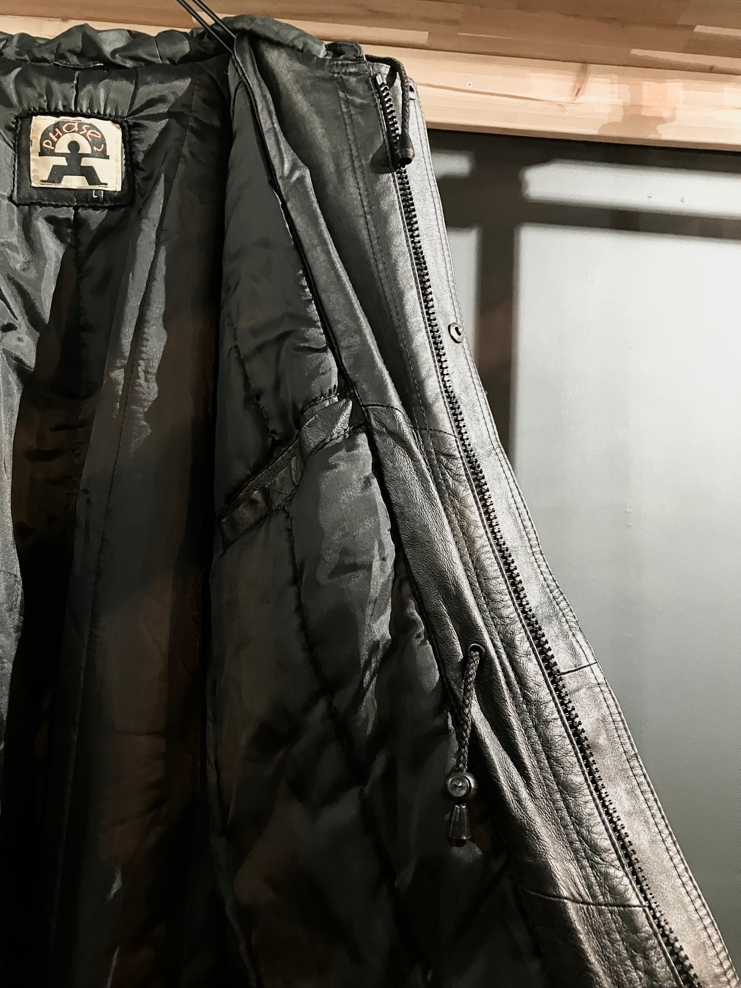 Old Design Leather Hoodie Coat