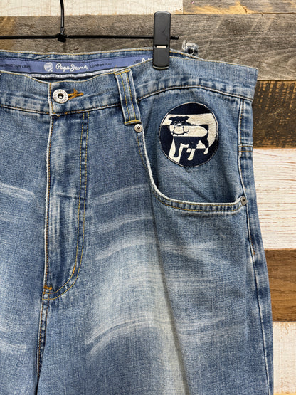 Pepe Jeans Patch Design Denim Pants