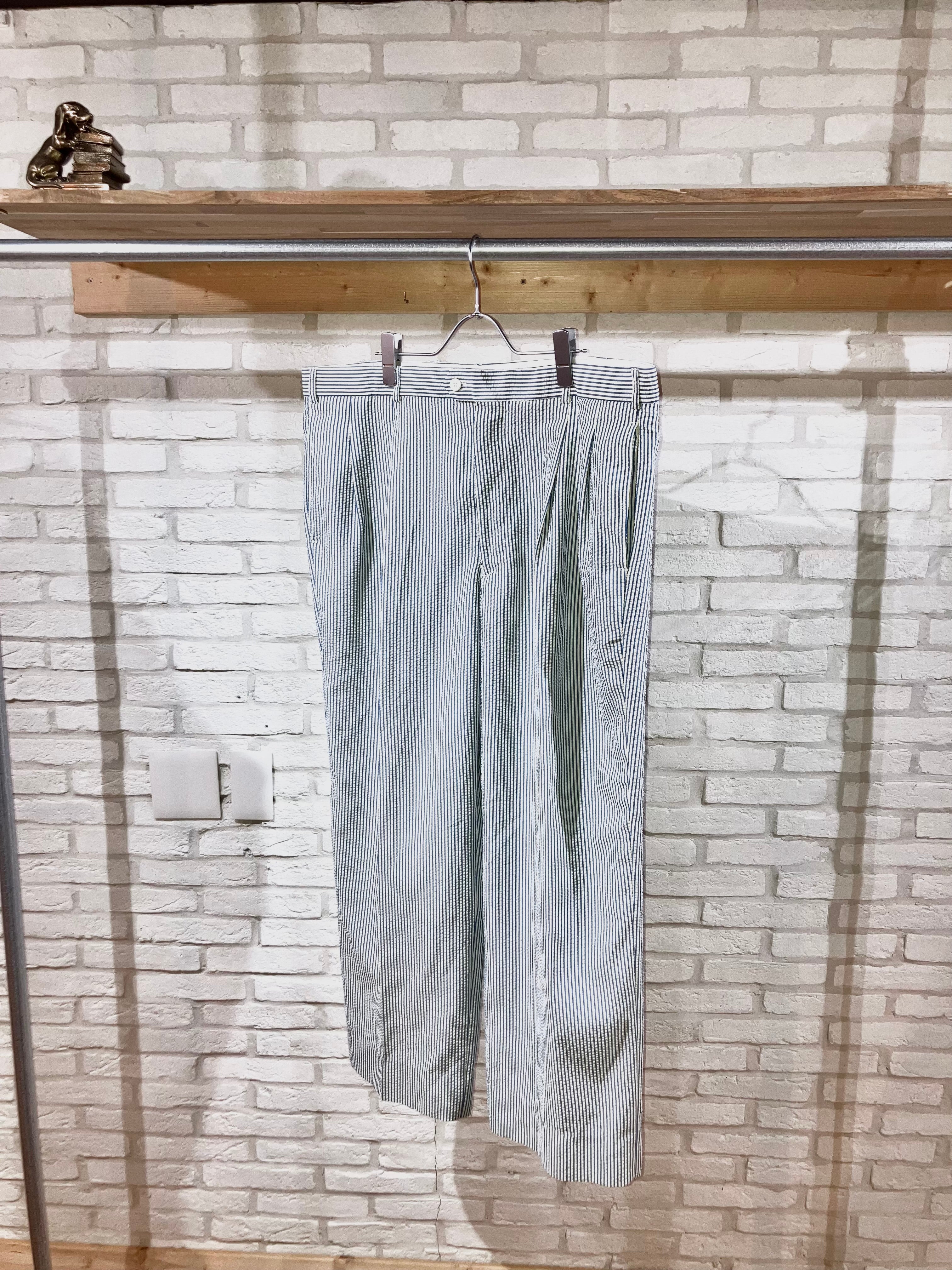 00s Seersucker Stripe Wide Slacks – BUSINESS AS USUAL