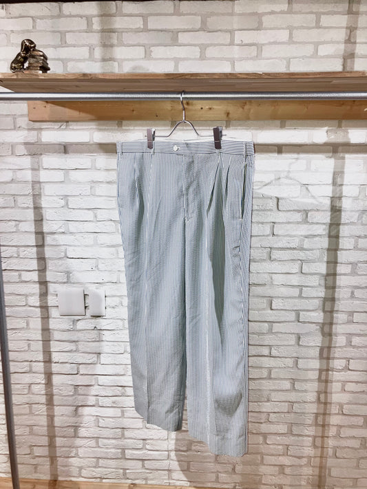 00s Seersucker Stripe Wide Slacks