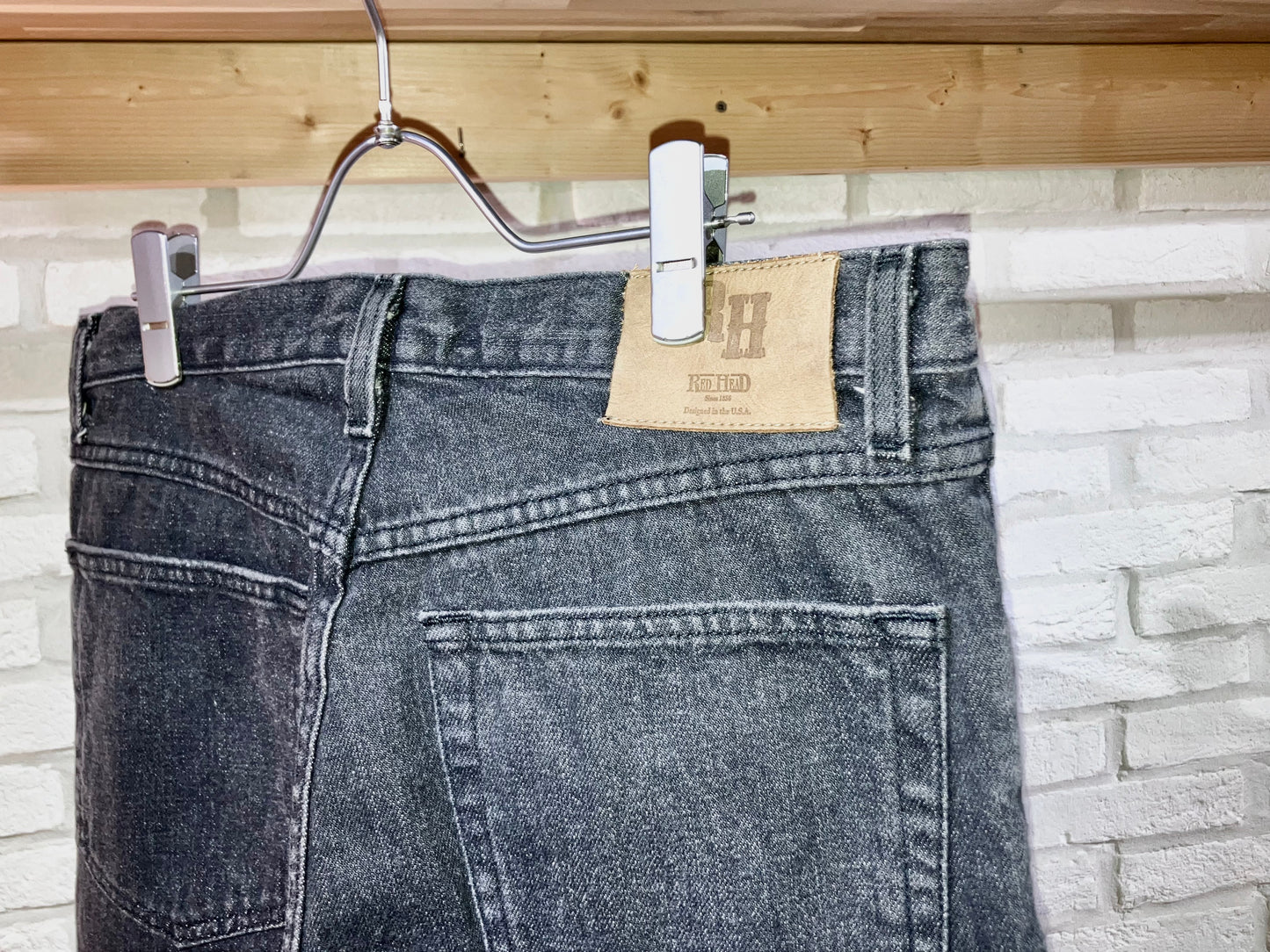 "RED HEAD" old straight denim pants