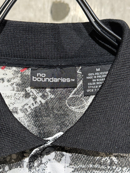 No Boundaries Oversized Abstract Graphic Polo Shirt