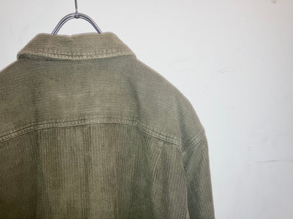 "BUGLE BOY" 00s Couduroy Design Zip Up Shirt