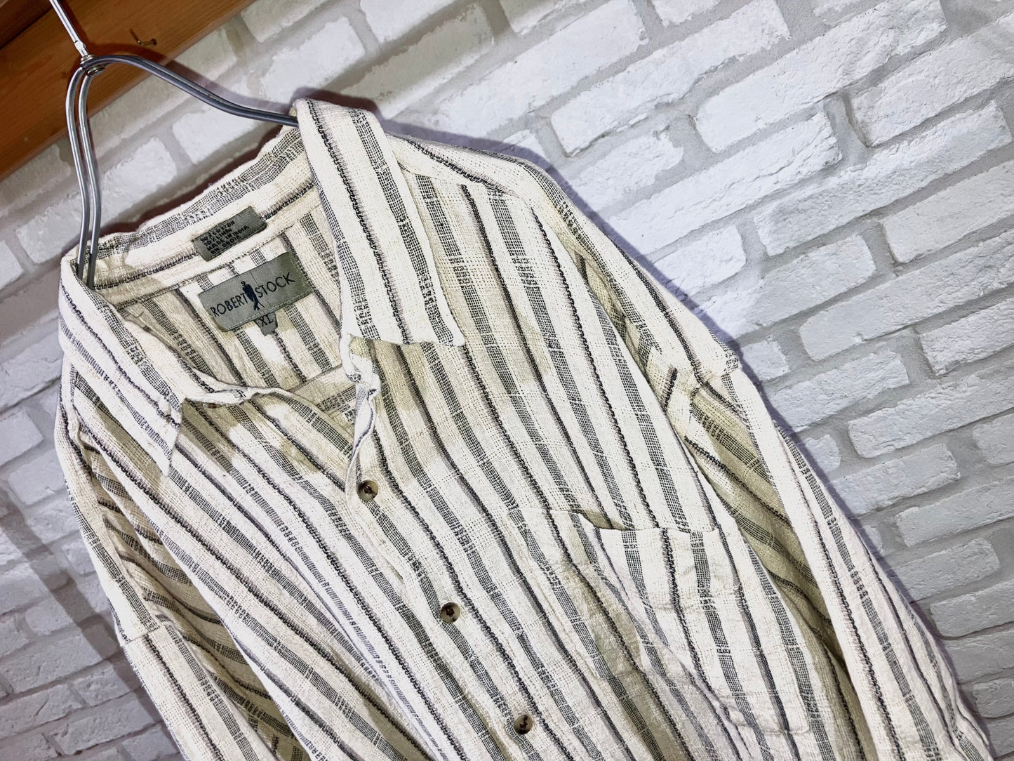 "ROBERT STOCK" Old Linen Stripe Shirt