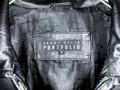 "PERRY ELLIS" Old Design Leather JKT
