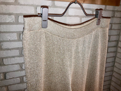 Old Gold Knit Wide Pants
