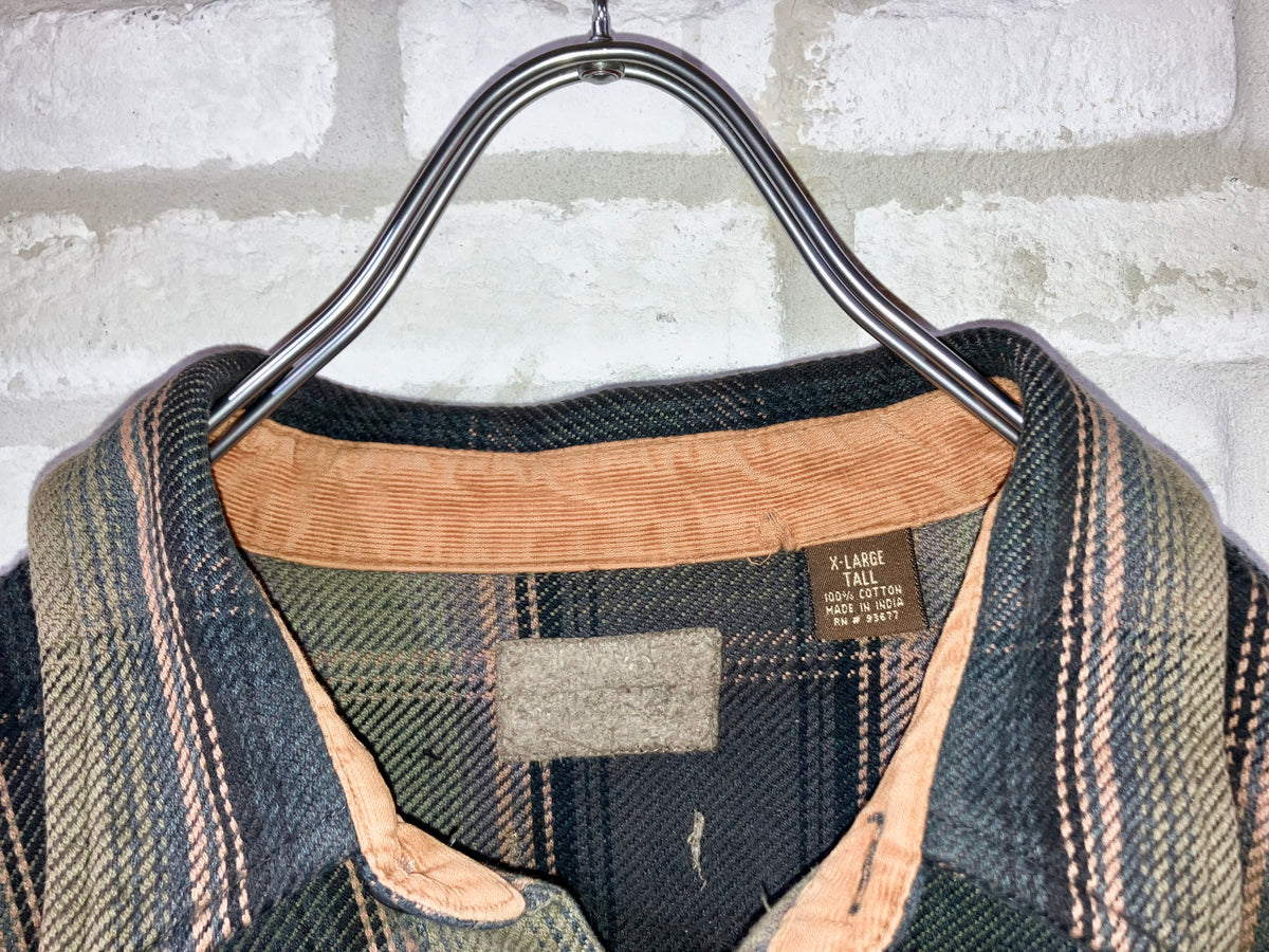 "ST JOHN'S BAY" Old Heavy Flannel Check Shirt