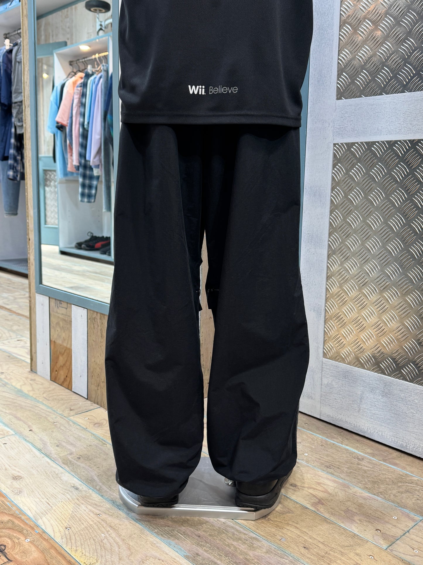 Black Nylon Cynch Pants